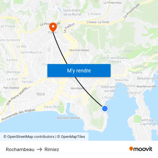Rochambeau to Rimiez map