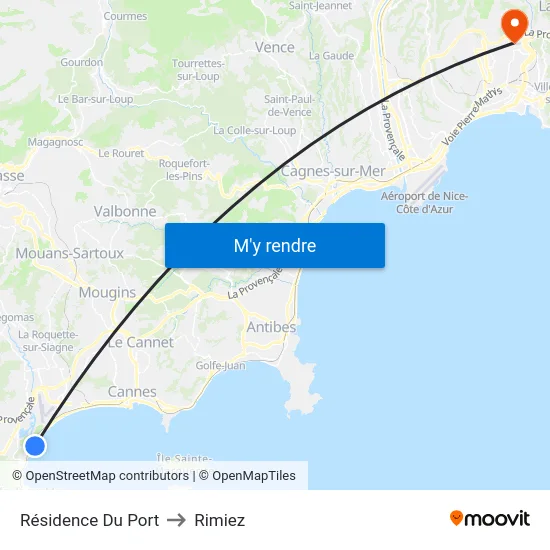 Résidence Du Port to Rimiez map