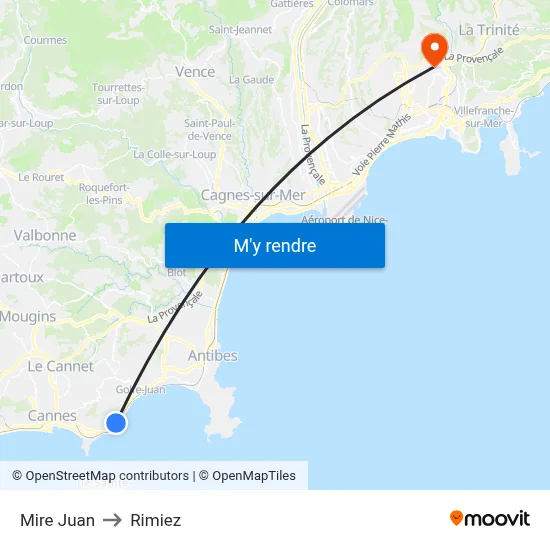 Mire Juan to Rimiez map