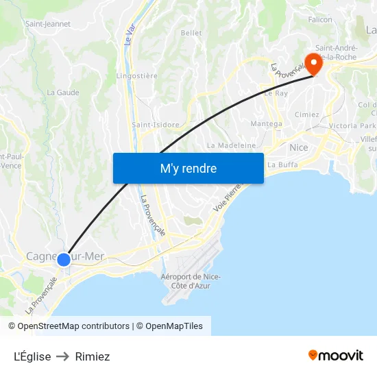 L'Église to Rimiez map