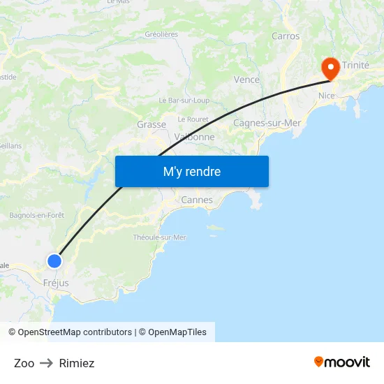 Zoo to Rimiez map