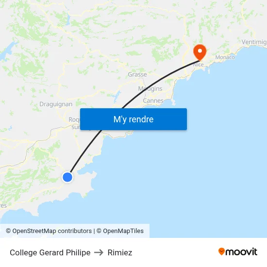 College Gerard Philipe to Rimiez map