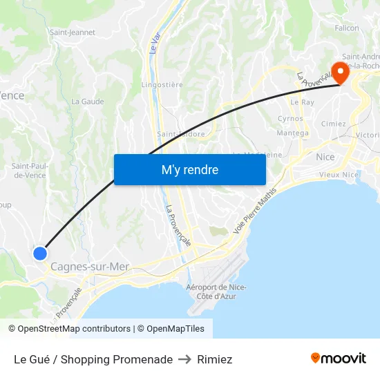 Le Gué / Shopping Promenade to Rimiez map