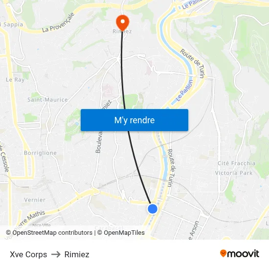 Xve Corps to Rimiez map