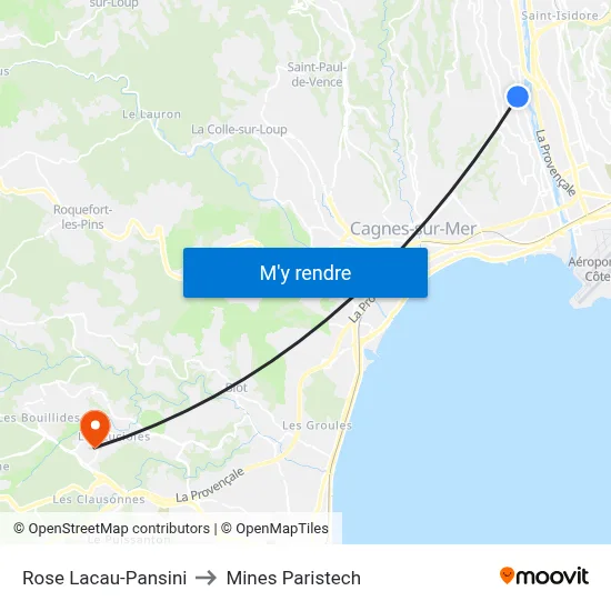 Rose Lacau-Pansini to Mines Paristech map
