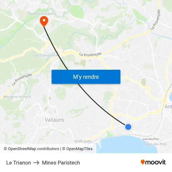 Le Trianon to Mines Paristech map