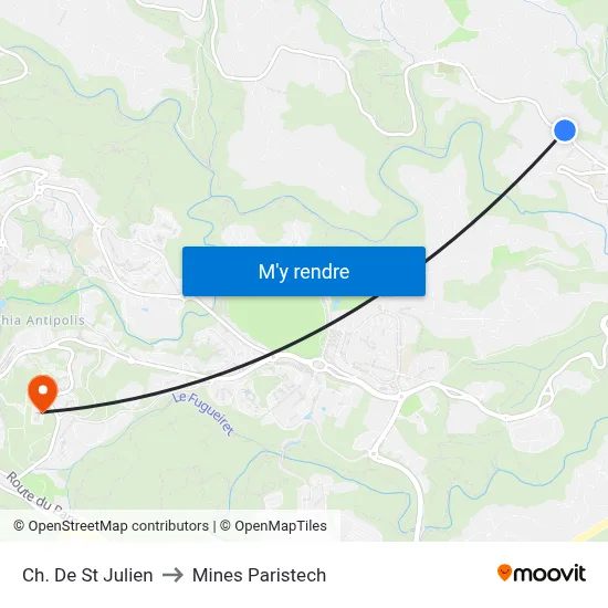 Ch. De St Julien to Mines Paristech map