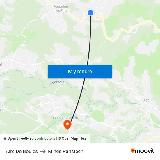 Aire De Boules to Mines Paristech map