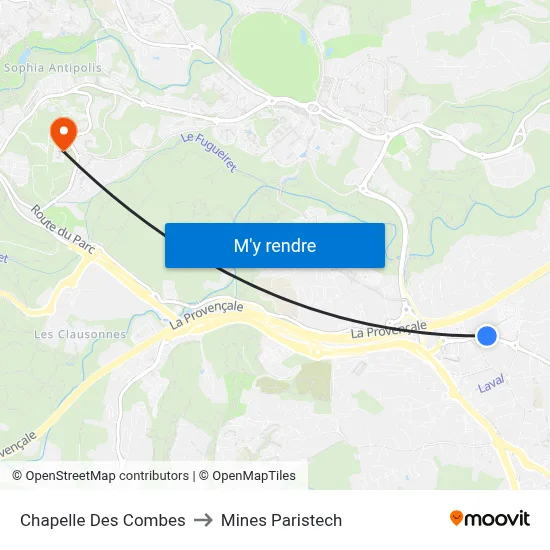 Chapelle Des Combes to Mines Paristech map