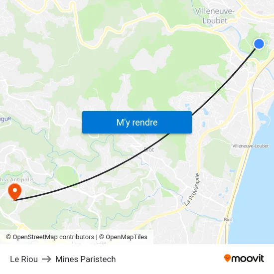 Le Riou to Mines Paristech map