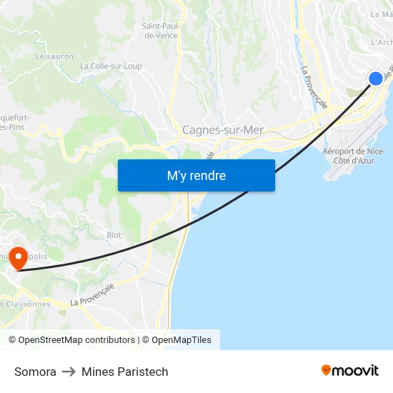 Somora to Mines Paristech map
