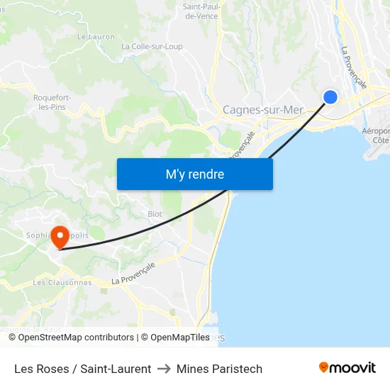 Les Roses / Saint-Laurent to Mines Paristech map