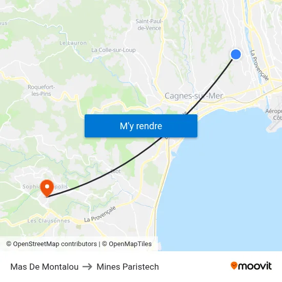 Mas De Montalou to Mines Paristech map
