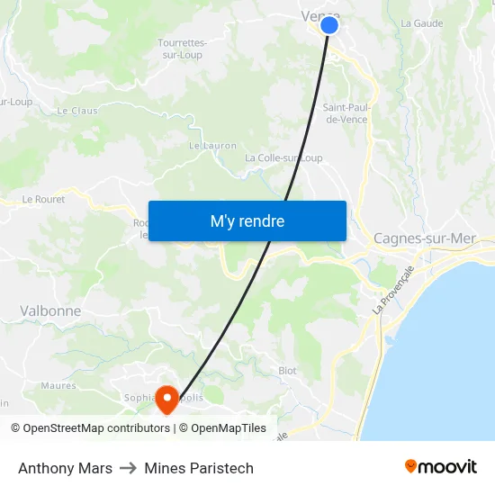 Anthony Mars to Mines Paristech map