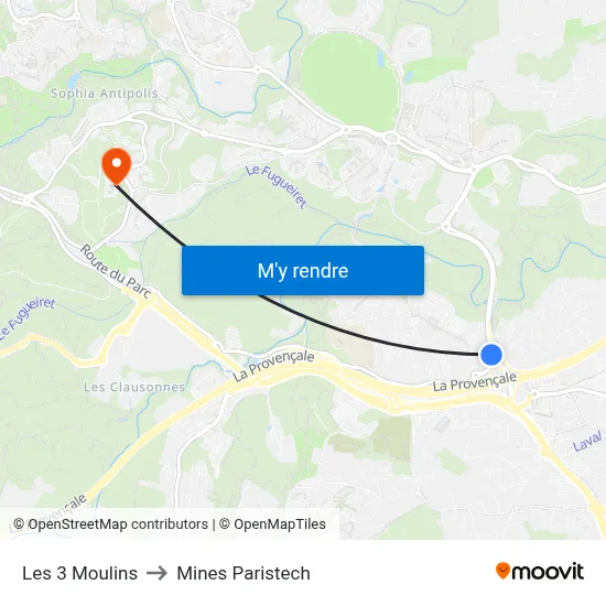 Les 3 Moulins to Mines Paristech map