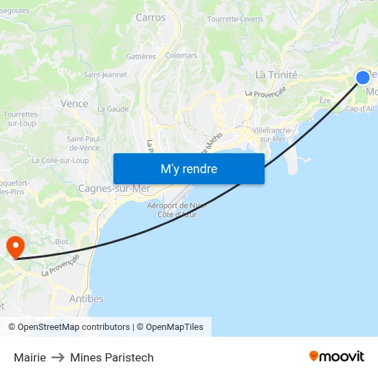 Mairie to Mines Paristech map