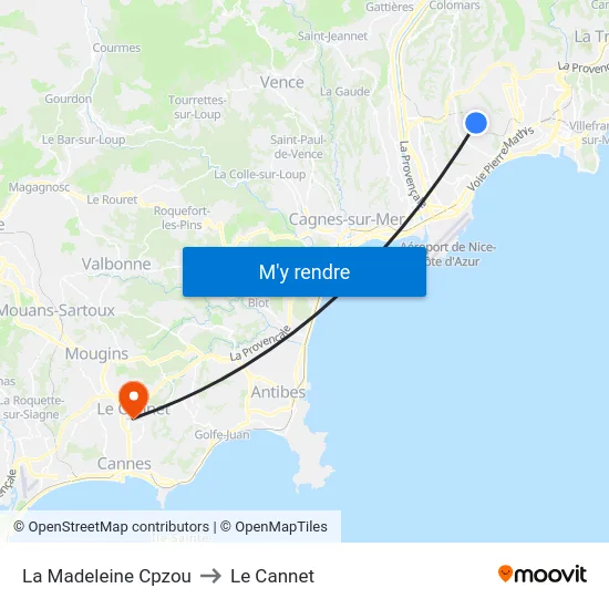 La Madeleine Cpzou to Le Cannet map