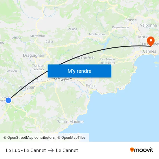 Le Luc - Le Cannet to Le Cannet map