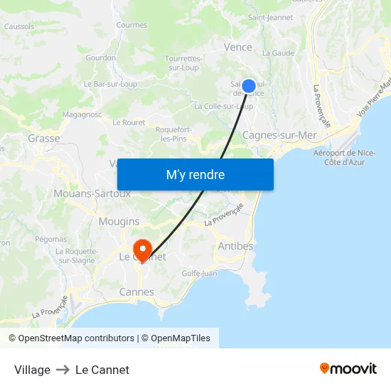Village to Le Cannet map