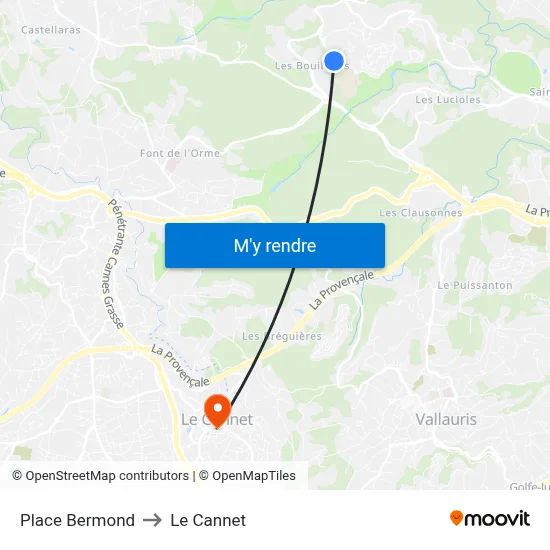 Place Bermond to Le Cannet map