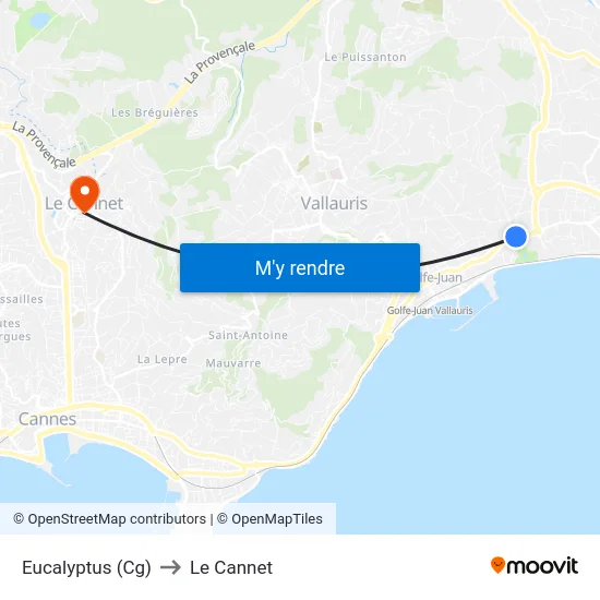 Eucalyptus (Cg) to Le Cannet map
