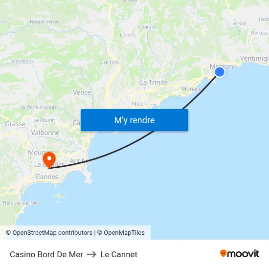 Casino Bord De Mer to Le Cannet map