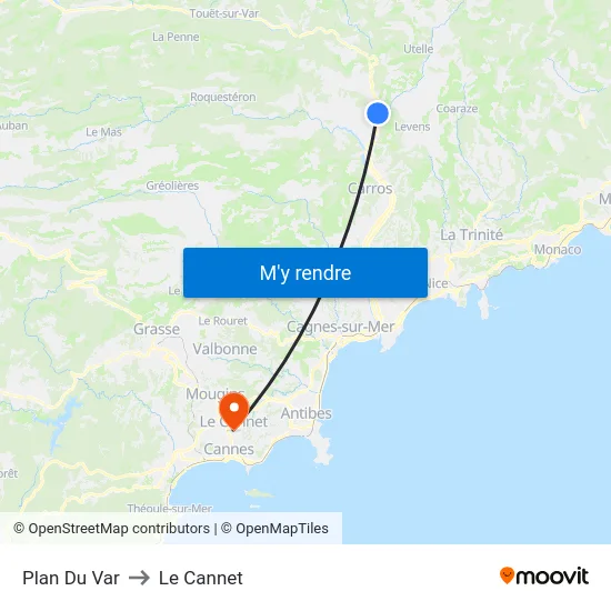 Plan Du Var to Le Cannet map