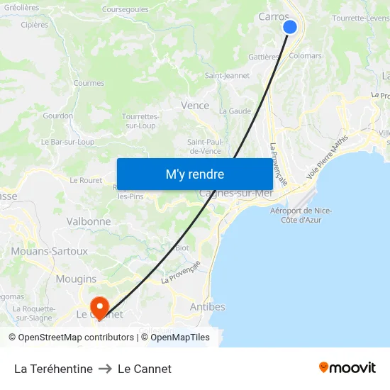 La Teréhentine to Le Cannet map