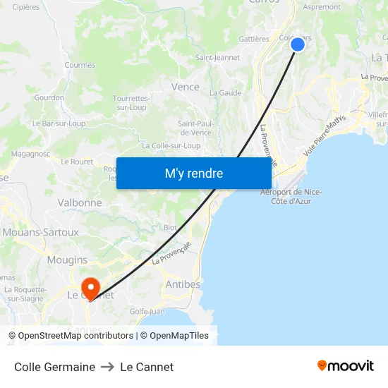 Colle Germaine to Le Cannet map