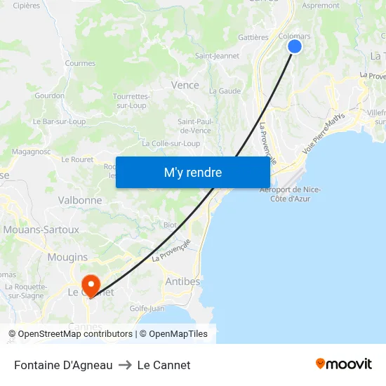Fontaine D'Agneau to Le Cannet map