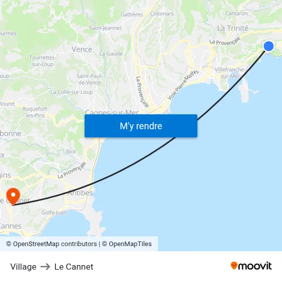 Village to Le Cannet map