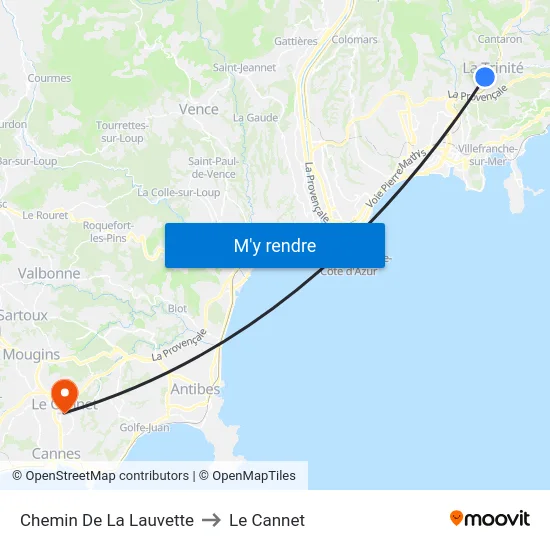 Chemin De La Lauvette to Le Cannet map