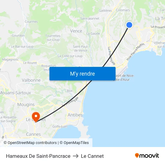 Hameaux De Saint-Pancrace to Le Cannet map
