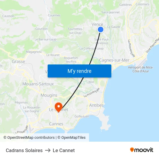 Cadrans Solaires to Le Cannet map