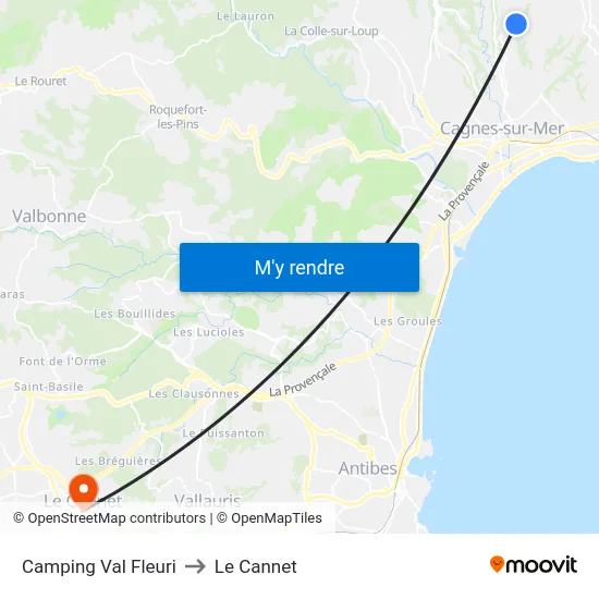 Camping Val Fleuri to Le Cannet map