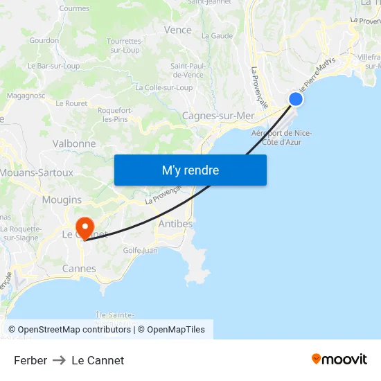 Ferber to Le Cannet map