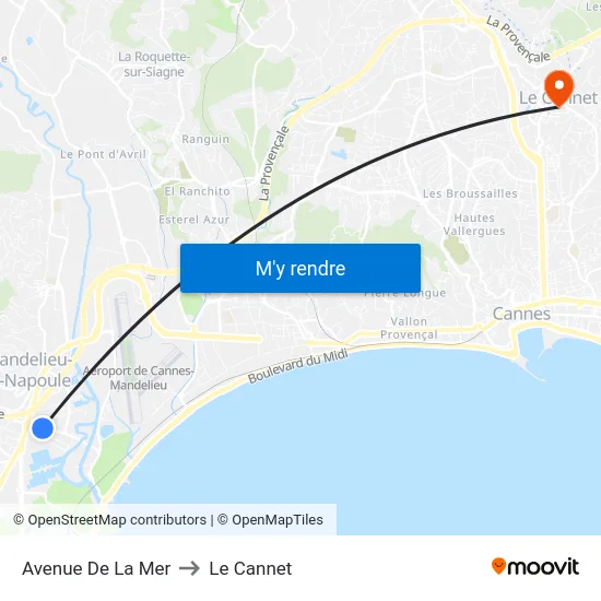 Avenue De La Mer to Le Cannet map