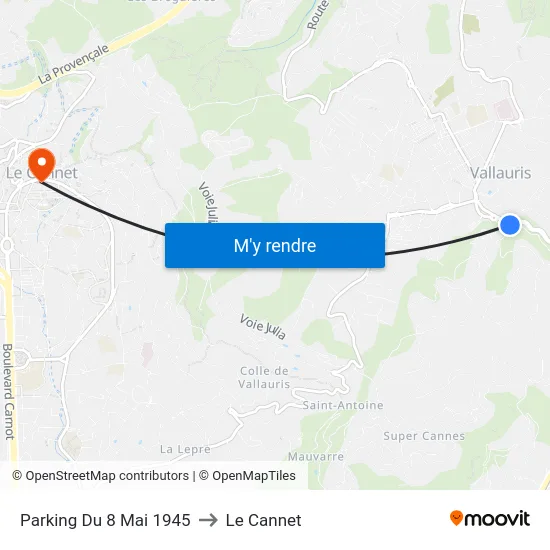 Parking Du 8 Mai 1945 to Le Cannet map