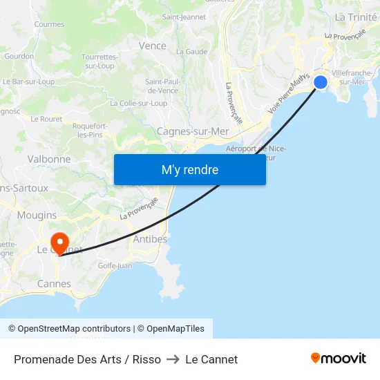 Promenade Des Arts / Risso to Le Cannet map