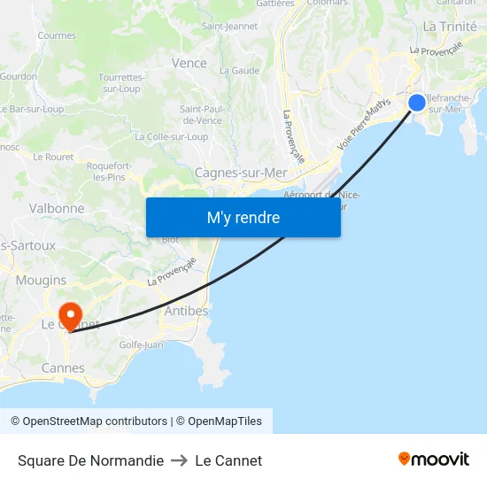 Square De Normandie to Le Cannet map