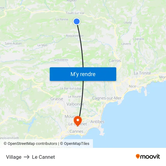 Village to Le Cannet map