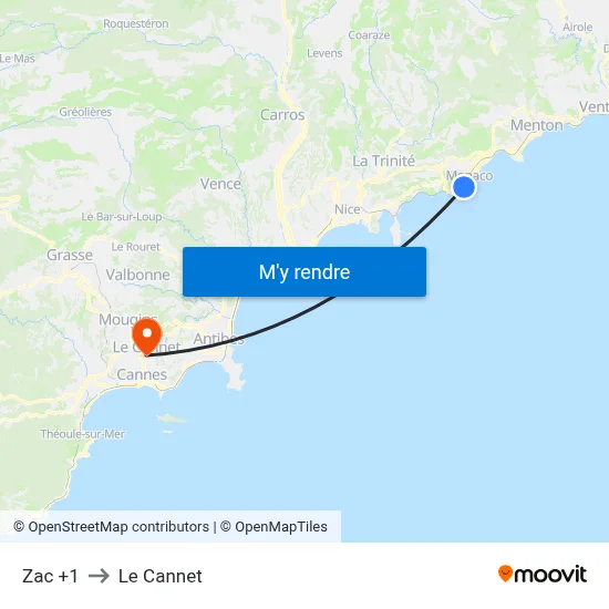 Zac +1 to Le Cannet map
