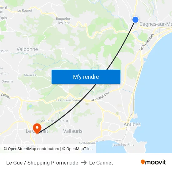 Le Gue / Shopping Promenade to Le Cannet map
