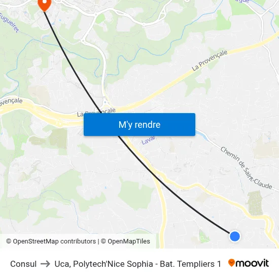 Consul to Uca, Polytech'Nice Sophia - Bat. Templiers 1 map