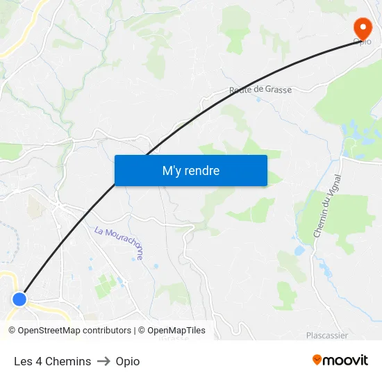 Les 4 Chemins to Opio map