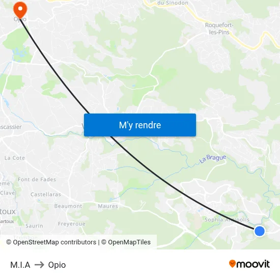 M.I.A to Opio map
