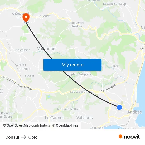 Consul to Opio map