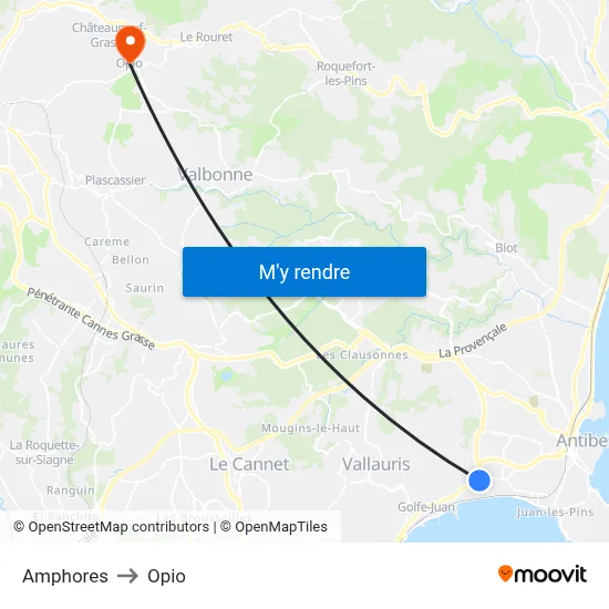 Amphores to Opio map