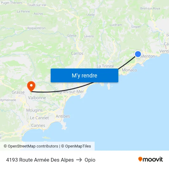 4193 Route Armée Des Alpes to Opio map