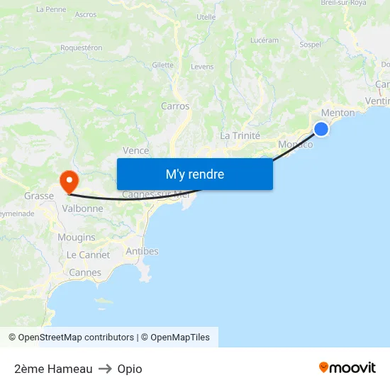 2ème Hameau to Opio map